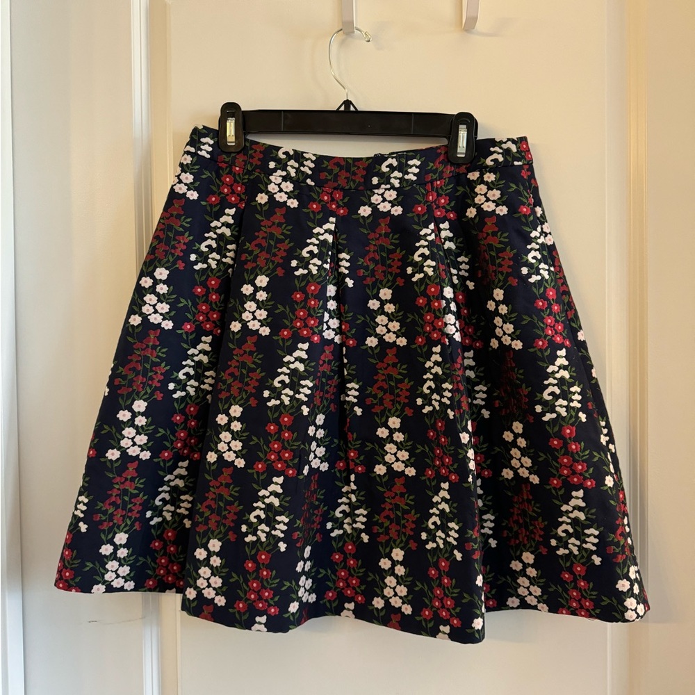Brooks Brothers Floral Knee-Length Pleated Skirt